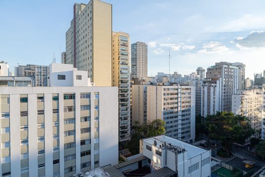 Vista da Sala de apartamento para alugar com 1 quarto, 35m² em Santa Cecilia, São Paulo