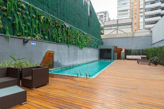 Área comum - Piscina de apartamento para alugar com 1 quarto, 35m² em Santa Cecilia, São Paulo