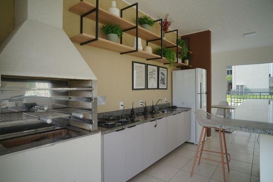 Área externa de apartamento para alugar com 2 quartos, 50m² em Várzea das Mocas, São Gonçalo