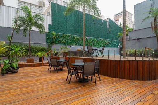 Área comum - Área da Piscina de apartamento para alugar com 1 quarto, 34m² em Santa Cecilia, São Paulo