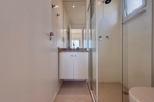Banheiro Suíte 2 de apartamento à venda com 2 quartos, 76m² em Santo Amaro, São Paulo
