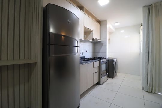 Cozinha de apartamento para alugar com 2 quartos, 58m² em Gávea, Uberlândia