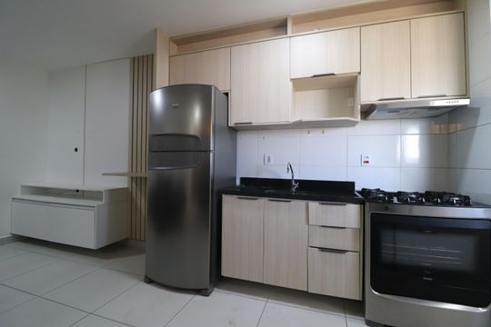 Cozinha de apartamento para alugar com 2 quartos, 58m² em Gávea, Uberlândia