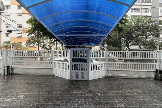 Área comum de kitnet/studio para alugar com 1 quarto, 20m² em Boqueirão, Santos