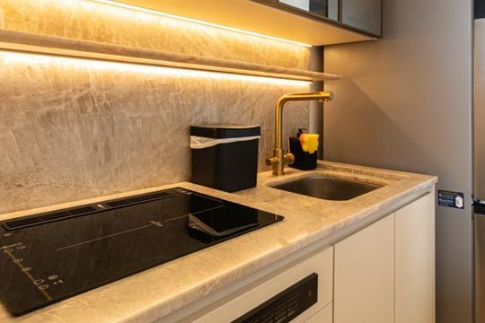 Cozinha de kitnet/studio para alugar com 1 quarto, 26m² em Indianópolis, São Paulo