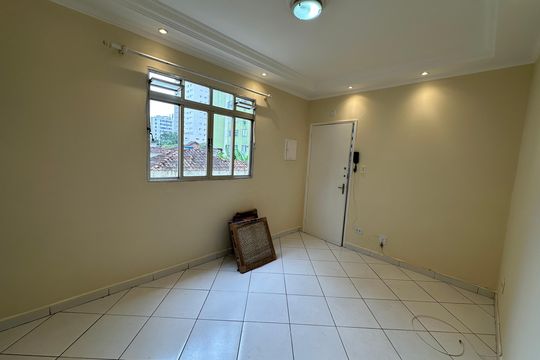 Sala de apartamento para alugar com 1 quarto, 53m² em Boa Vista, São Vicente