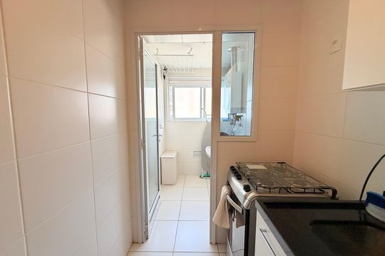 Cozinha  de apartamento à venda com 1 quarto, 50m² em Campo Belo, São Paulo