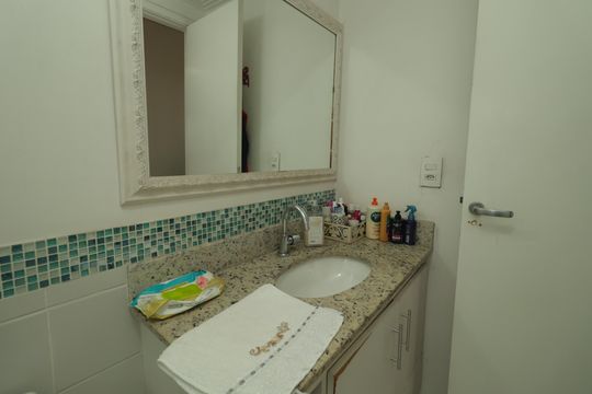 Banheiro da Suíte de apartamento à venda com 1 quarto, 63m² em Ipiranga, São Paulo