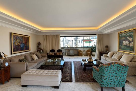 Sala de apartamento para alugar com 4 quartos, 280m² em Lourdes, Belo Horizonte