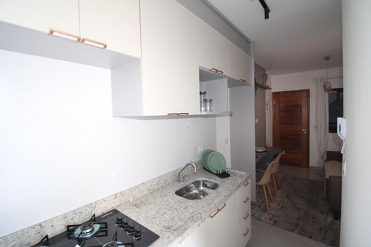 Sala / Cozinha de apartamento para alugar com 2 quartos, 49m² em Vila Isolina Mazzei, São Paulo