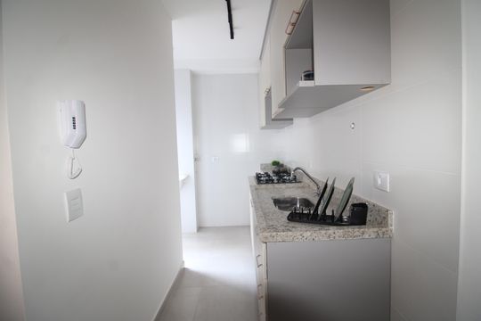 Sala / Cozinha de apartamento para alugar com 2 quartos, 49m² em Vila Isolina Mazzei, São Paulo