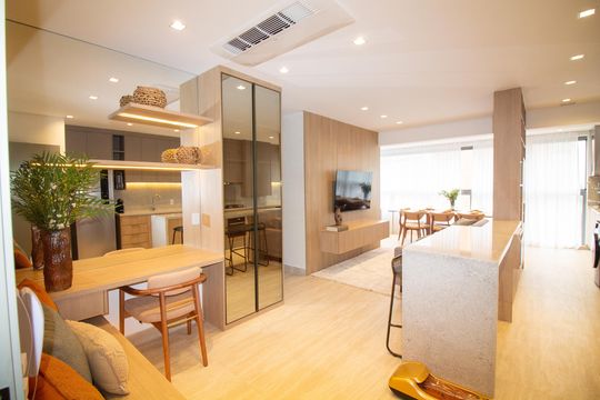 Sala de apartamento à venda com 2 quartos, 81m² em Brooklin, São Paulo