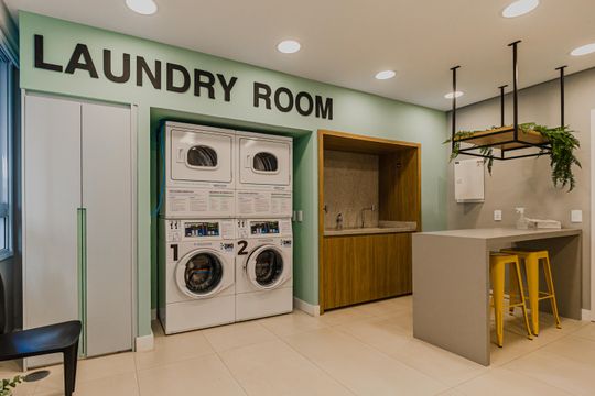 Lavanderia de kitnet/studio para alugar com 1 quarto, 25m² em Jardim Paulista, São Paulo