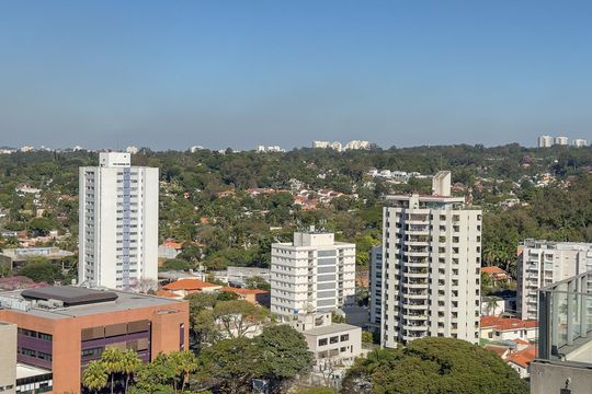 Vista da Sacada de kitnet/studio para alugar com 1 quarto, 24m² em Jardim das Acacias, São Paulo