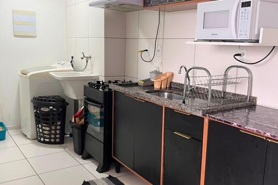 Cozinha de apartamento à venda com 2 quartos, 33m² em Jardim Bandeirantes, São Paulo