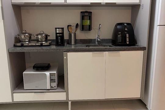 Cozinha de kitnet/studio à venda com 1 quarto, 25m² em Bela Vista, São Paulo