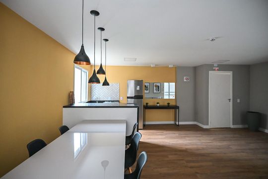 Área comum de kitnet/studio para alugar com 1 quarto, 17m² em Vila Andrade, São Paulo