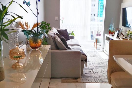 Sala de apartamento à venda com 3 quartos, 74m² em Vila Guarani (Zona Sul), São Paulo