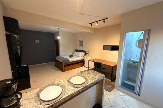 Quarto/Cozinha de kitnet/studio para alugar com 1 quarto, 29m² em Parque Jardim Carioca, Campos dos Goytacazes