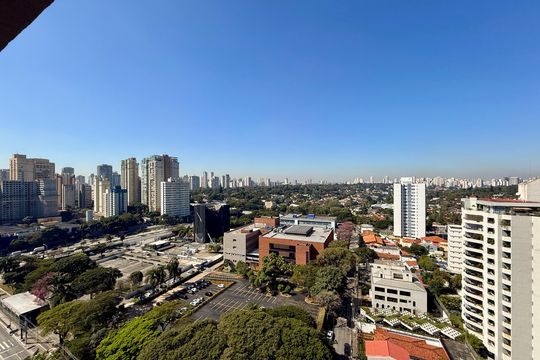 Vista  de kitnet/studio para alugar com 1 quarto, 25m² em Santo Amaro, São Paulo