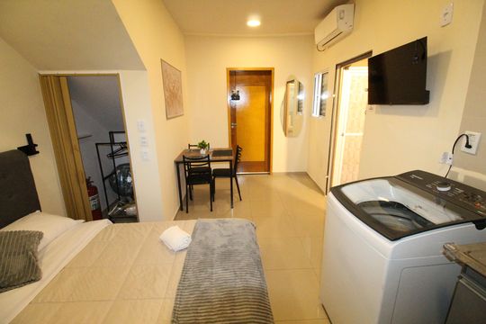 Quarto / Cozinha de kitnet/studio para alugar com 1 quarto, 28m² em Vila Industrial, São José dos Campos