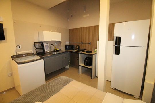 Quarto / Cozinha de kitnet/studio para alugar com 1 quarto, 28m² em Vila Industrial, São José dos Campos