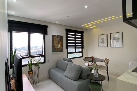 Sala - Cozinha de kitnet/studio à venda com 1 quarto, 35m² em Presidente Altino, Osasco