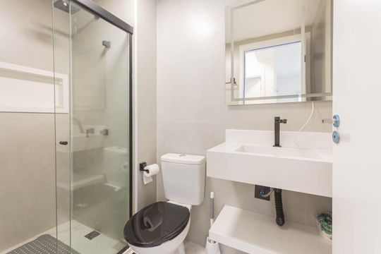 Banheiro de apartamento para alugar com 2 quartos, 46m² em Santo Cristo, Rio de Janeiro