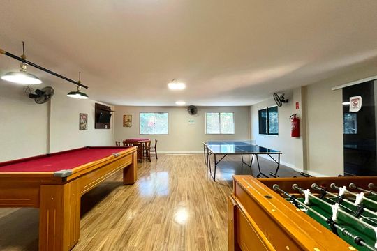 Área comum -Sala de jogos de apartamento para alugar com 3 quartos, 76m² em Jardim Interlagos, Campinas