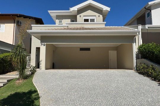 Fachada de casa de condomínio à venda com 4 quartos, 514m² em Loteamento Residencial Fazenda Sao Jose, Valinhos