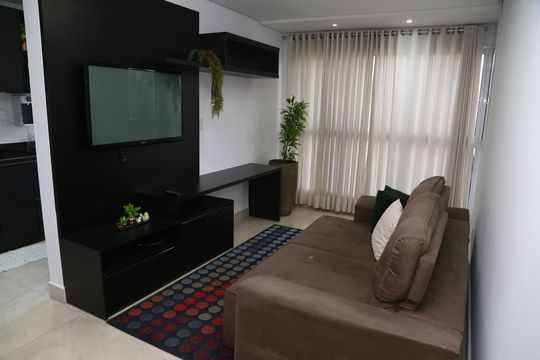 Sala de apartamento para alugar com 1 quarto, 56m² em Setor Marista, Goiânia
