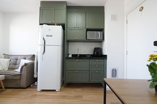 Cozinha de apartamento para alugar com 1 quarto, 27m² em Vila São José, São Paulo