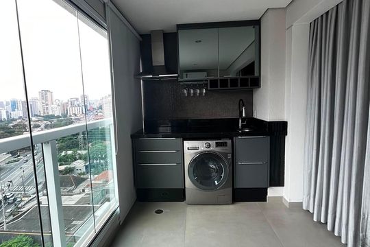 Área de serviço de apartamento para alugar com 1 quarto, 33m² em Brooklin, São Paulo