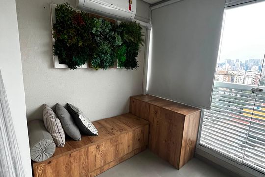 Varanda de apartamento para alugar com 1 quarto, 33m² em Brooklin, São Paulo