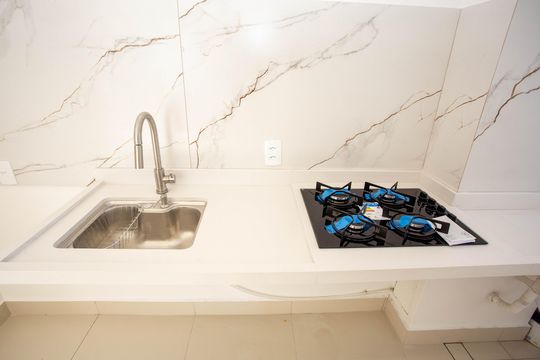Cozinha de apartamento para alugar com 3 quartos, 54m² em Canhema, Diadema