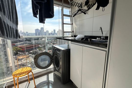Área de serviço de apartamento à venda com 2 quartos, 75m² em Vila Gertrudes, São Paulo