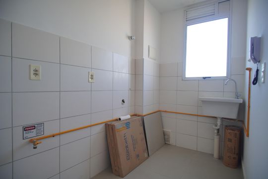 Cozinha de apartamento à venda com 2 quartos, 47m² em São Jorge, Novo Hamburgo