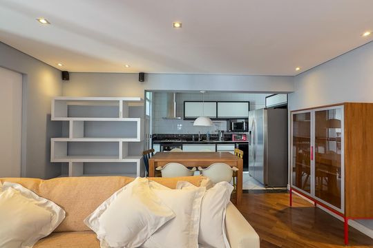 Sala de apartamento para alugar com 1 quarto, 86m² em Cidade Monções, São Paulo