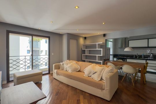 Sala de apartamento para alugar com 1 quarto, 86m² em Cidade Monções, São Paulo