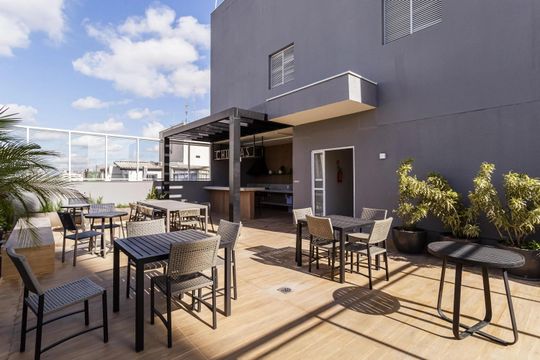 Área comum - Churrasqueira de apartamento para alugar com 1 quarto, 30m² em Brooklin, São Paulo