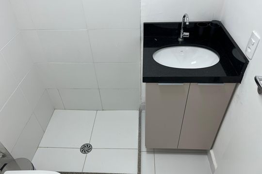 Banheiro de apartamento para alugar com 2 quartos, 34m² em Parque Industrial Tomas Edson, São Paulo