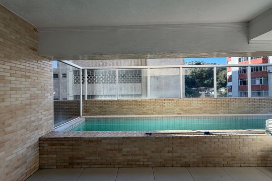 Área comum - Piscina de apartamento para alugar com 2 quartos, 58m² em Garagem, Santos