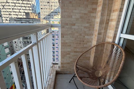 Varanda da Sala de apartamento para alugar com 2 quartos, 58m² em Garagem, Santos