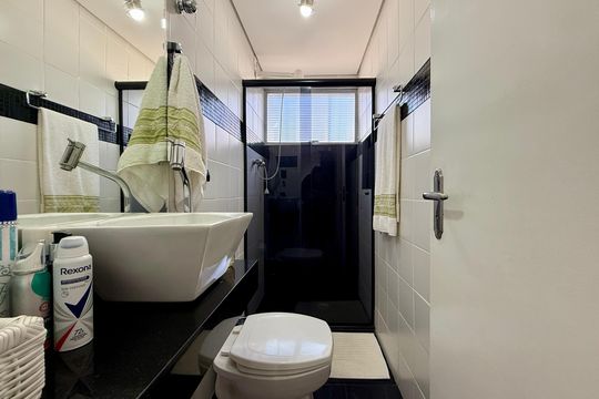 Banheiro Social  de apartamento à venda com 3 quartos, 81m² em Cidade Monções, São Paulo