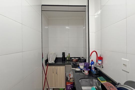 Cozinha de kitnet/studio para alugar com 1 quarto, 35m² em Embaré, Santos