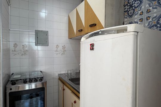 Cozinha de apartamento para alugar com 1 quarto, 47m² em Itararé, Santos