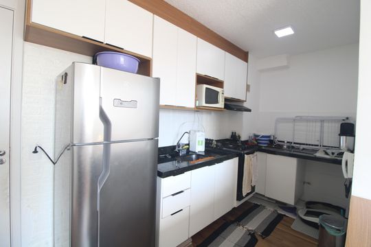 Cozinha de apartamento à venda com 2 quartos, 33m² em Jardim Prudência, São Paulo