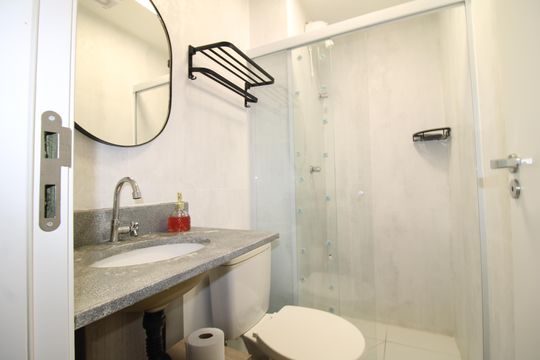 Banheiro de kitnet/studio à venda com 1 quarto, 34m² em Tucuruvi, São Paulo