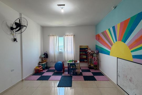 Área comum - Brinquedoteca de apartamento para alugar com 1 quarto, 54m² em Macuco, Santos
