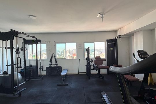 Área comum - Academia de apartamento para alugar com 1 quarto, 54m² em Macuco, Santos